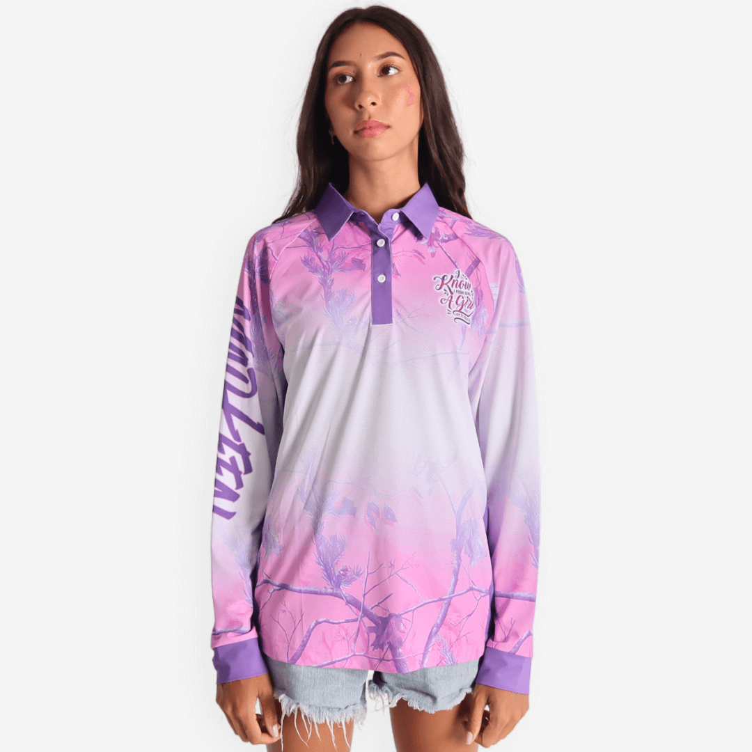 Fish Like A Girl Long Sleeve Polo