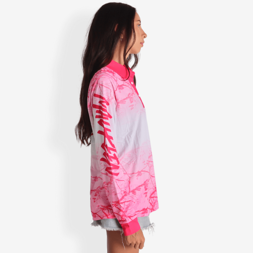 Fish Like A Girl Long Sleeve Polo