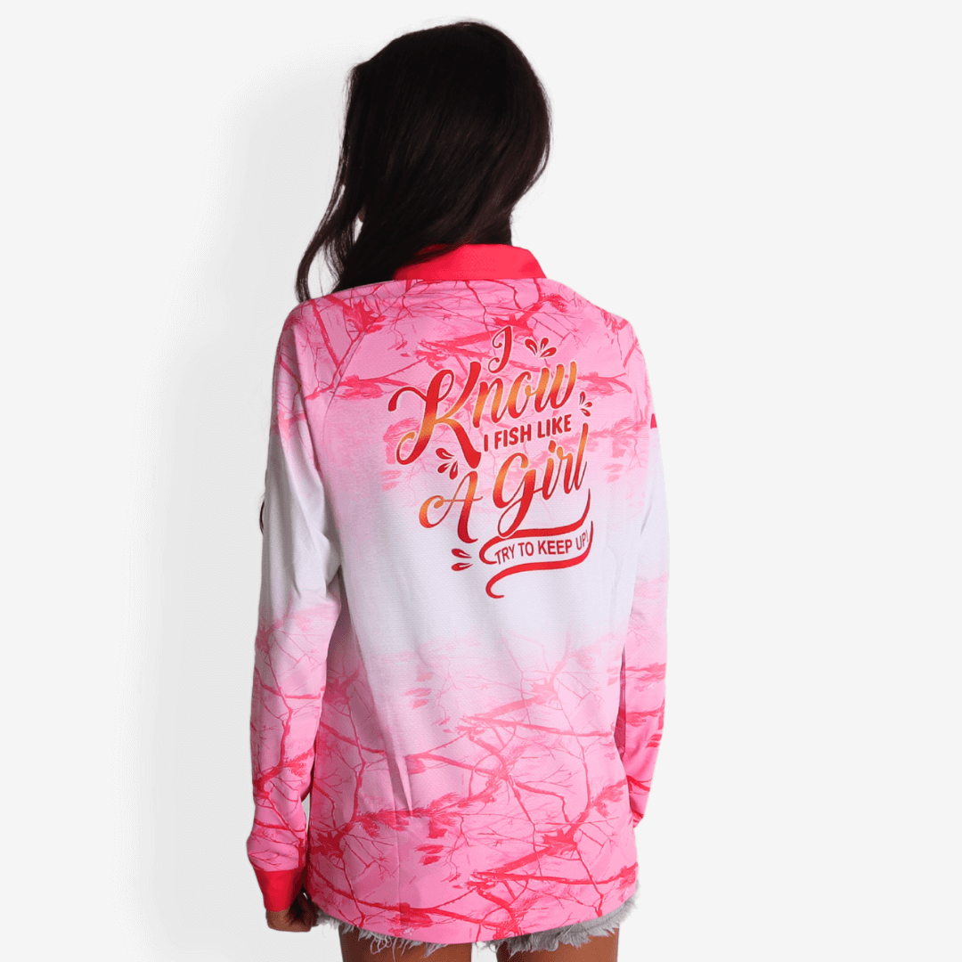 Fish Like A Girl Long Sleeve Polo