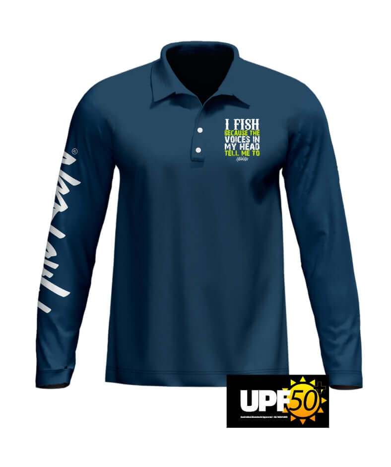 I Fish Because Long Sleeve Polo