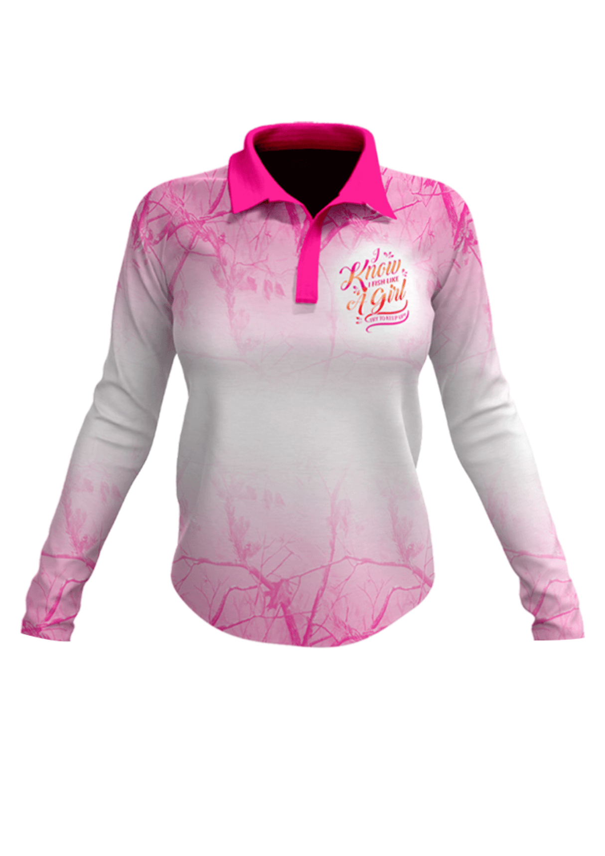 Fish Like A Girl Long Sleeve Polo