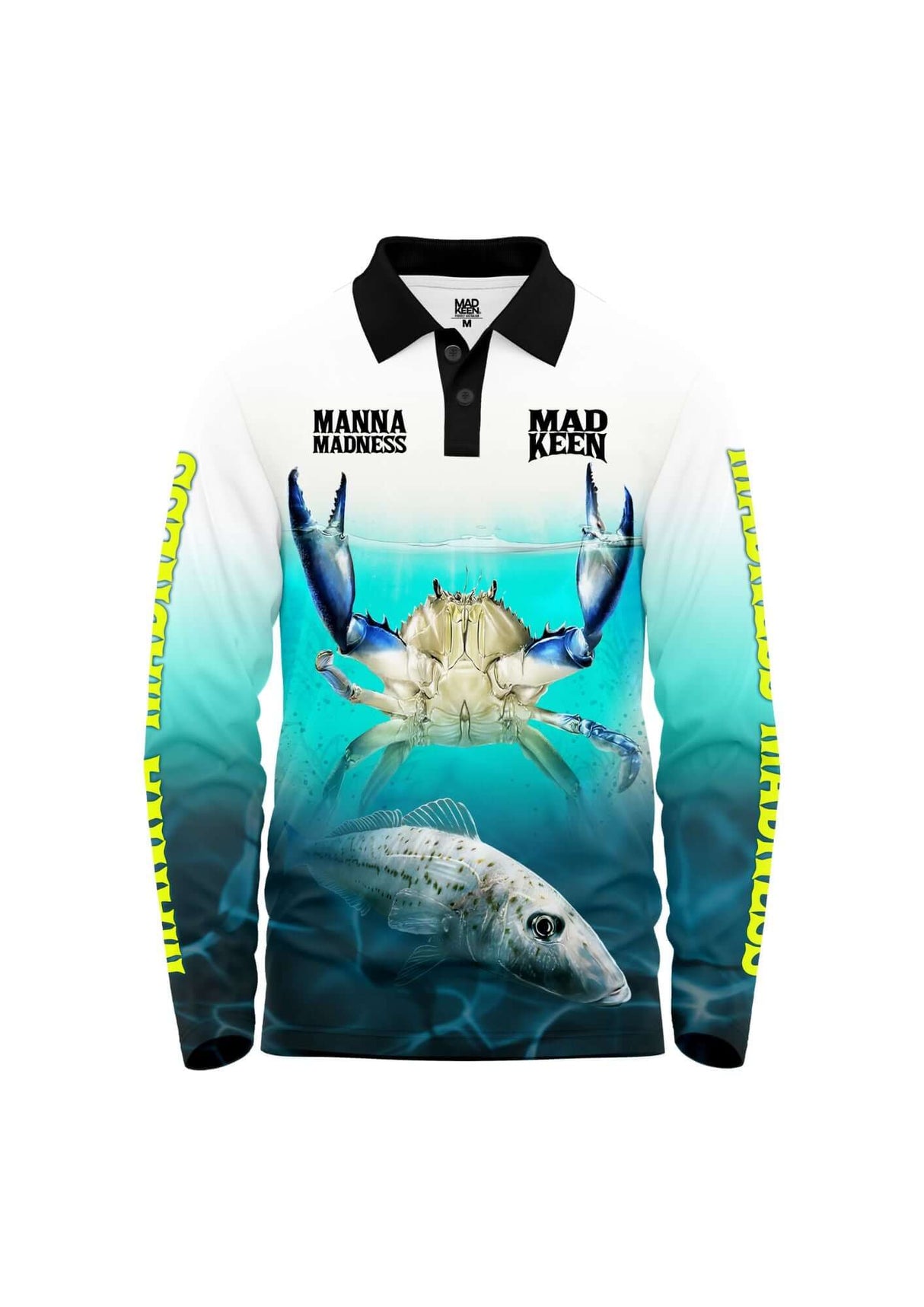 Blue Manna Crab Long Sleeve Polo