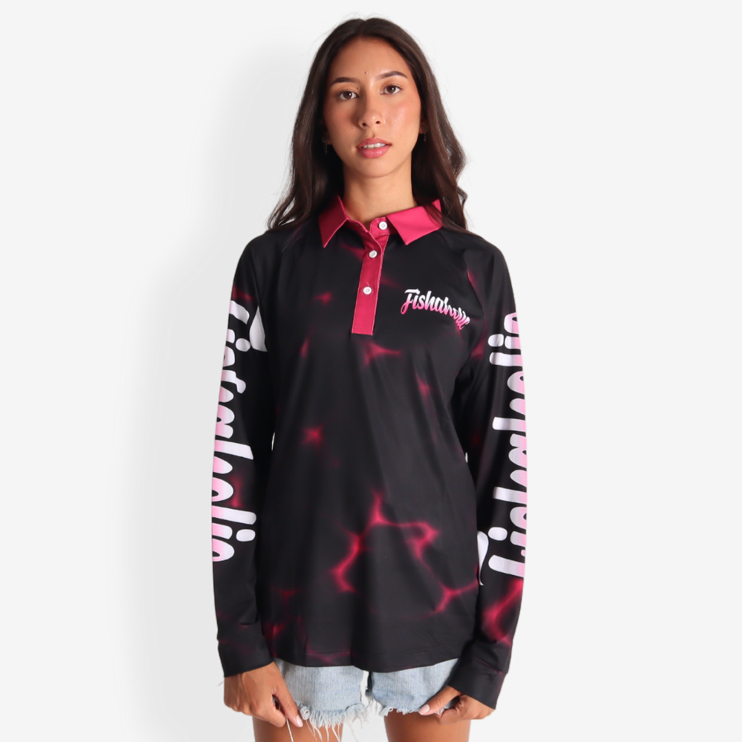 Fishaholic Long Sleeve Polo