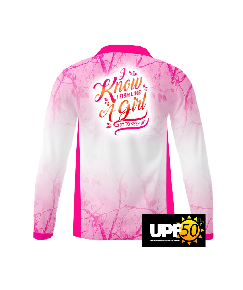 Fish Like A Girl Kids Long Sleeve Fishing Shirts