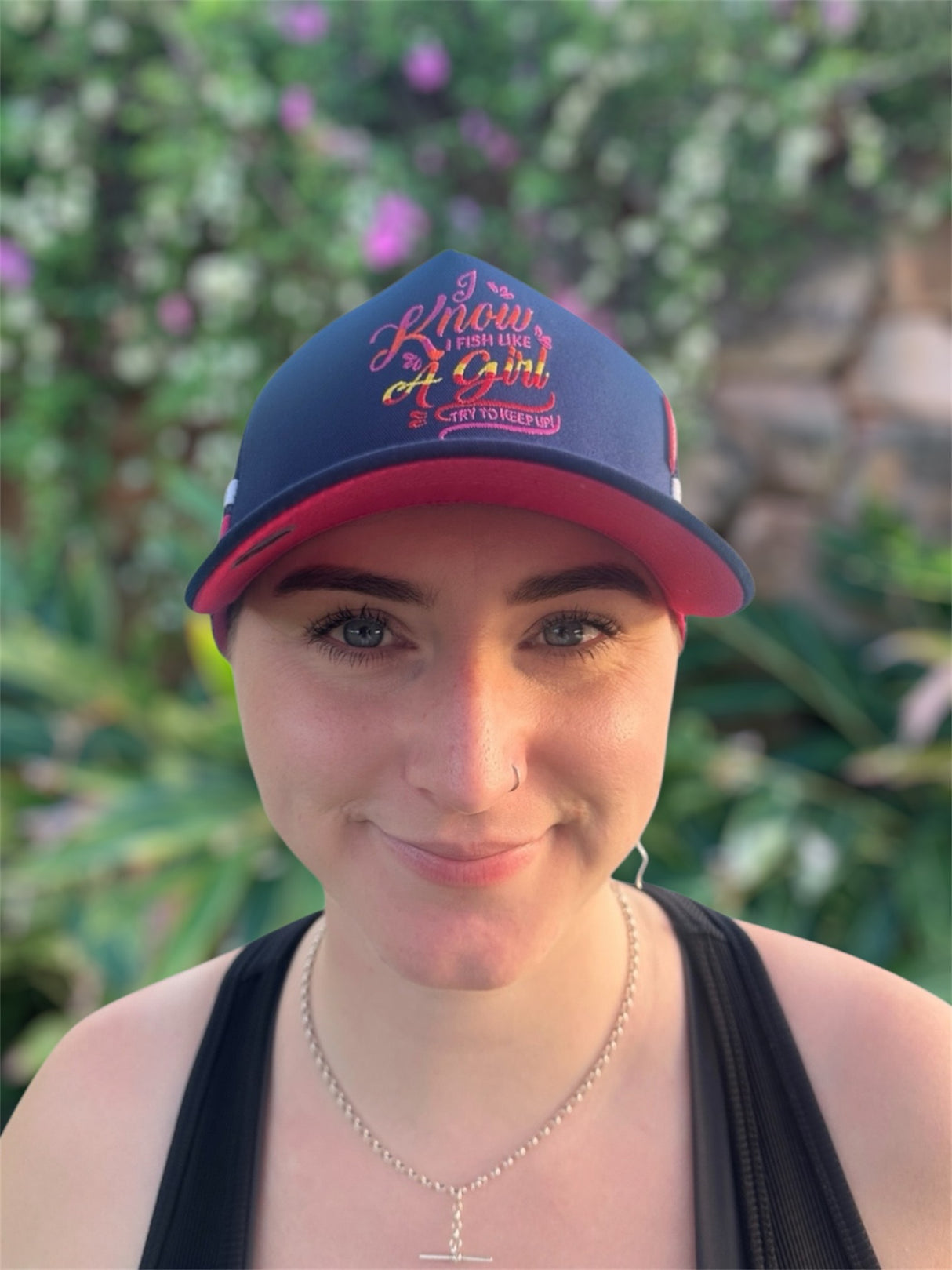 Fish Like a Girl Trucker Hat Plaid