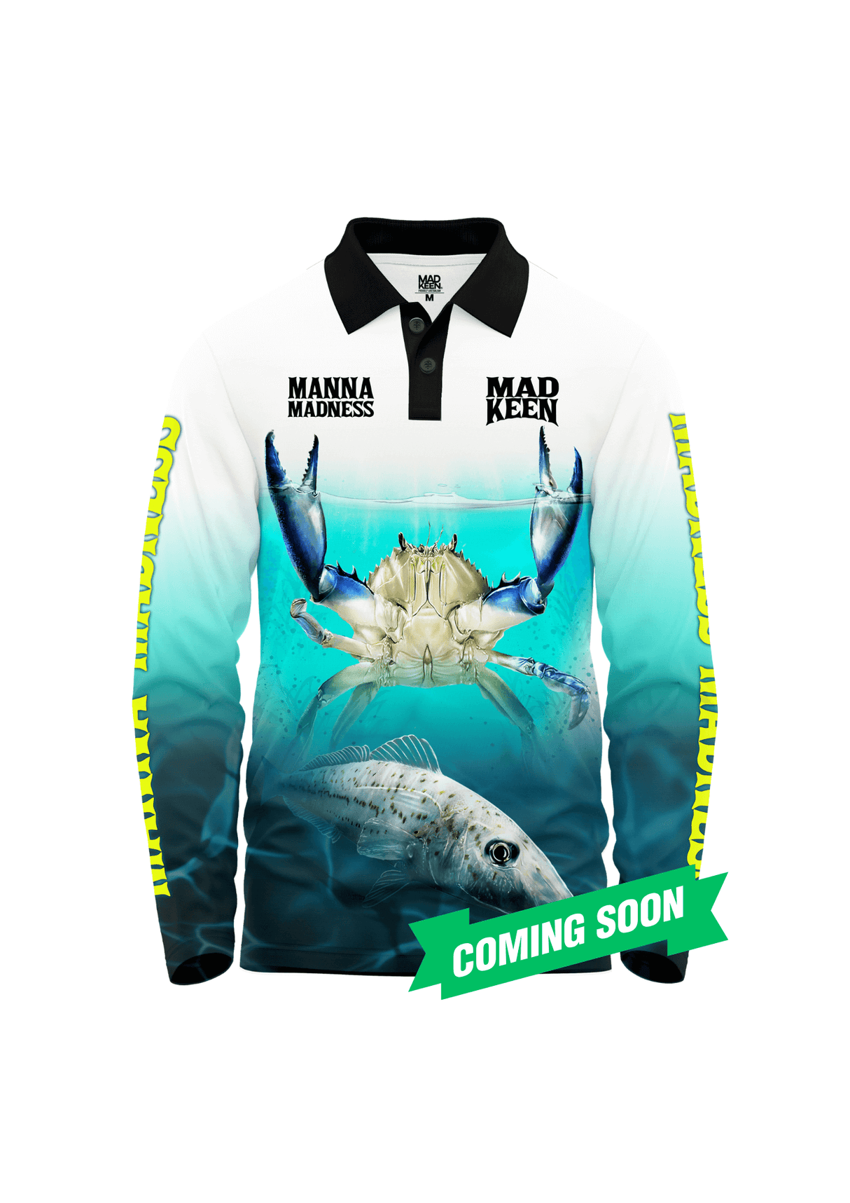 Blue Manna Crab Long Sleeve Polo
